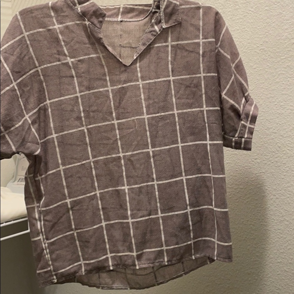 Grey striped blouse